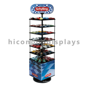 Custom Logo Kids Toys Retail Store Advertising Multi-Layer Metal Floor Toy Car Model Display Stand